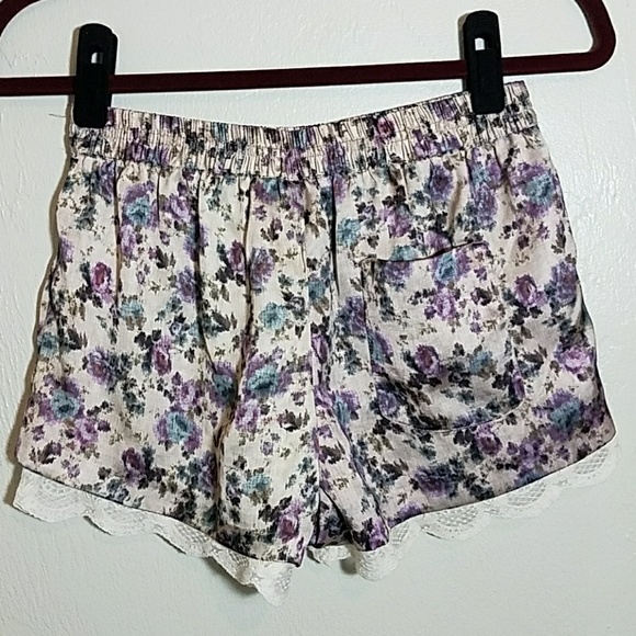 Zara basic silky shorts elastic waist, lace trim - Picture 4 of 8